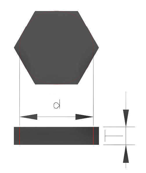 Drawing pattern of hexagonal wire drawing